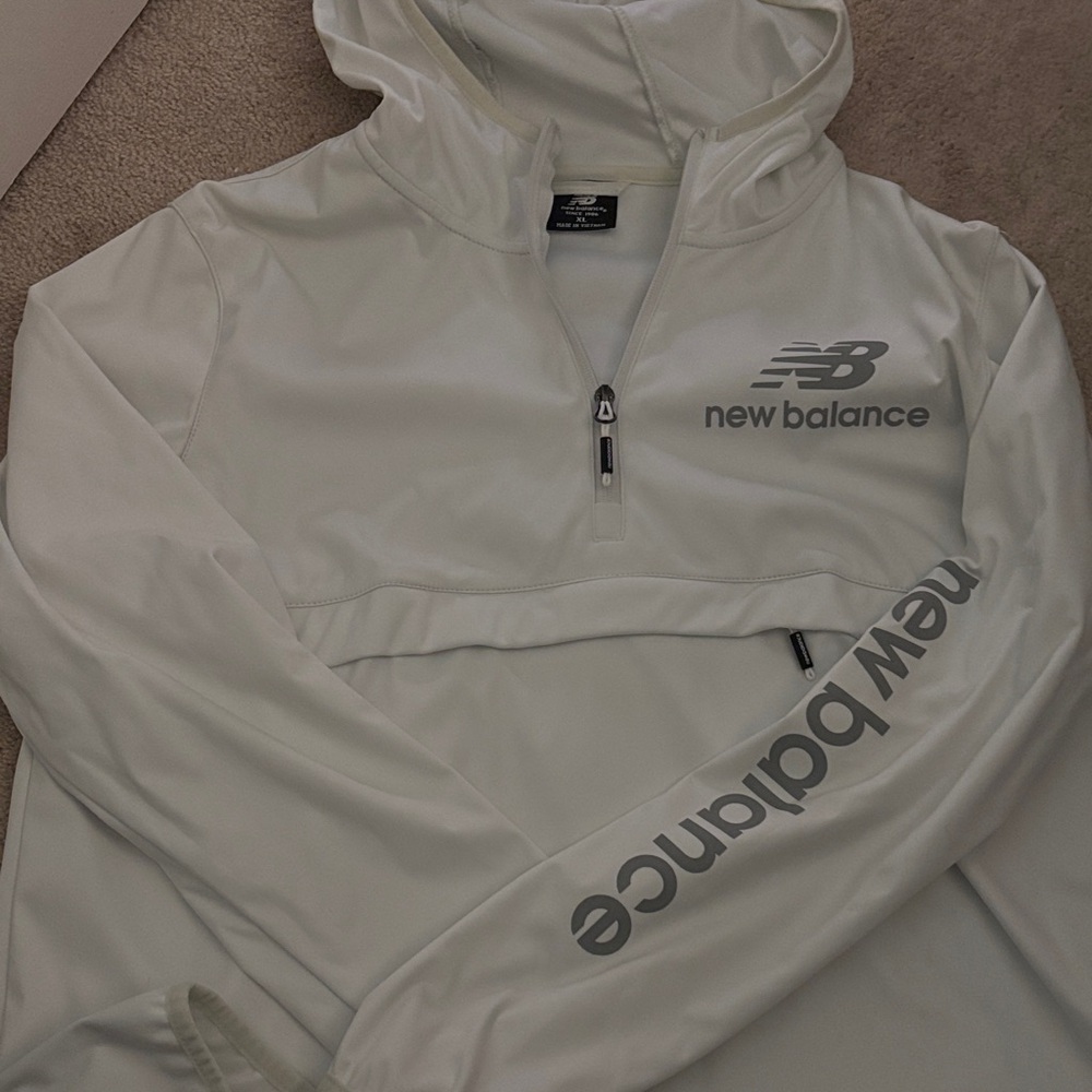 New Balance White Hooded Jacket
